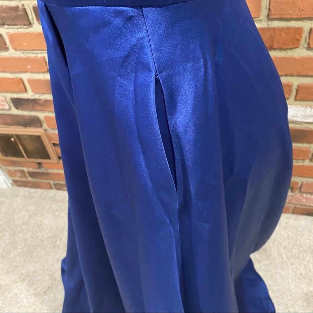 Women's Xscape Off Shoulder Blue Formal Dress Sz 6 Long Royal Blue Gown - Picture 6 of 13